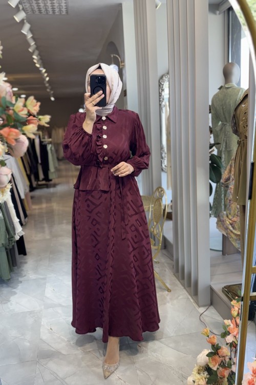 YEZRA ELBİSE Bordo