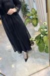 FİRUZE ABAYA ELBİSE TAKIM Siyah