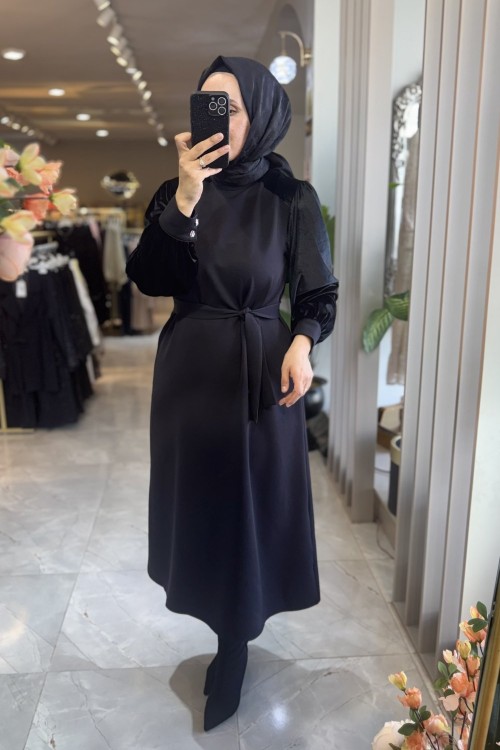 YELİZ ELBİSE 3765 Siyah