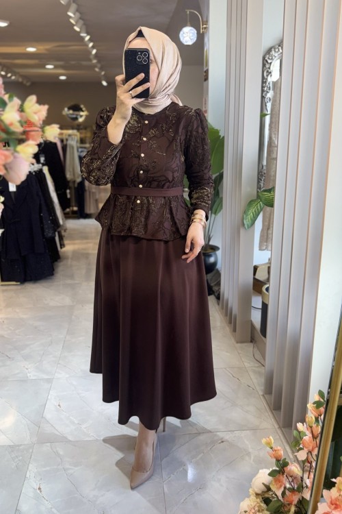 MELİNA TAKIM 7405 Kahverengi