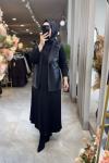 HİCRAN ELBİSE YELEK TAKIM 3763 Siyah