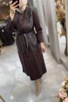 HİCRAN ELBİSE YELEK TAKIM 3763 Acı Kahve