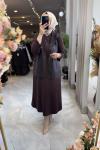 HİCRAN ELBİSE YELEK TAKIM 3763 Acı Kahve
