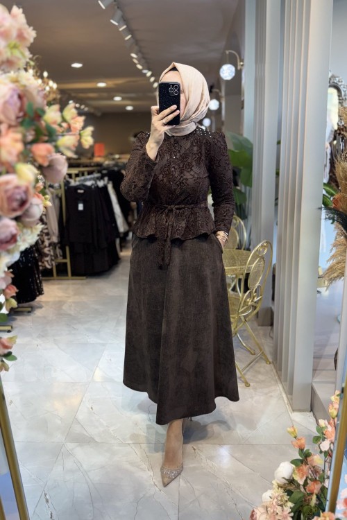 LACE 2 Lİ TAKIM 7471 Acı Kahve