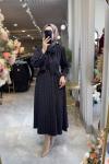 MERY ELBİSE 6781 Kahverengi Çizgili
