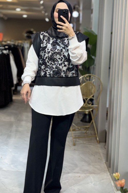 ORHN DANTEL SUETER TAKIM 3092 Siyah Beyaz