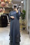 DORA MERSERİSE ELBİSE 7821 Antrasit