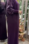 VELVET MERSERİZE ELBİSE 7827 Mürdüm