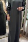 VELVET MERSERİZE ELBİSE 7827 Haki