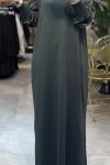 VELVET MERSERİZE ELBİSE 7827 Haki