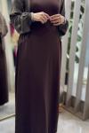TUAL MERSERİZE ELBİSE 7818 Kahverengi