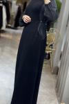TUAL MERSERİZE ELBİSE 7818 Siyah