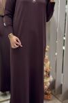 SANEM MERSERİZE ELBİSE 7819 Kahverengi