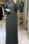 SANEM MERSERİZE ELBİSE 7819 Haki