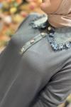 SANEM MERSERİZE ELBİSE 7819 Haki