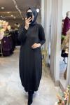 EBRU MERSERİZE ELBİSE (902) Siyah