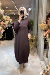 EBRU MERSERİZE ELBİSE (902) Kahverengi