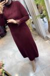 DEFNE MERSERİZE ELBİSE (187) Bordo