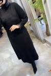 DEFNE MERSERİZE ELBİSE (187) Siyah