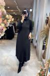 ARİANA MERSERİZE ELBİSE (910) Siyah