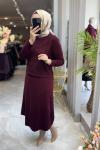 CAMİLA MERSERİZE ELBİSE (182) Bordo