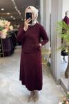 CAMİLA MERSERİZE ELBİSE (182) Bordo
