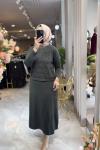 CAMİLA MERSERİZE ELBİSE (182)  Haki