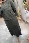 CAMİLA MERSERİZE ELBİSE (182)  Haki
