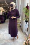 CAMİLA MERSERİZE ELBİSE (182) Mürdüm