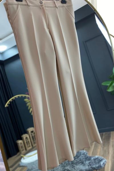 020-İspanyol paça pantolon  Bej