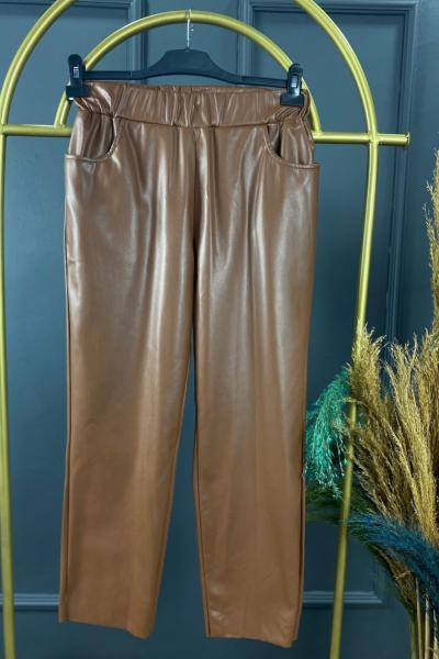 075-Deri pantolon Camel