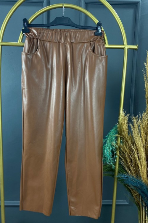 075-Deri pantolon Camel