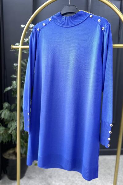 İnci merserize tunik Mavi