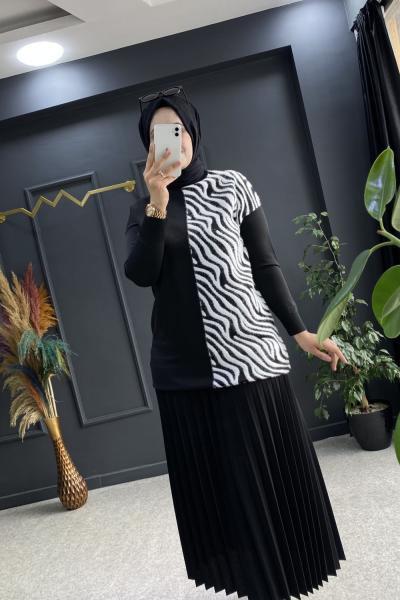 merserize tunik Siyah