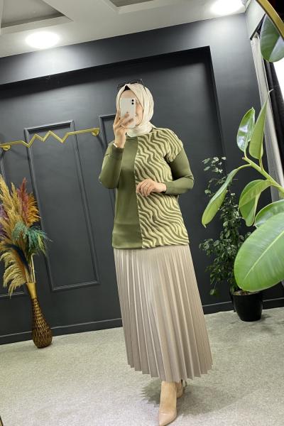 merserize tunik Haki