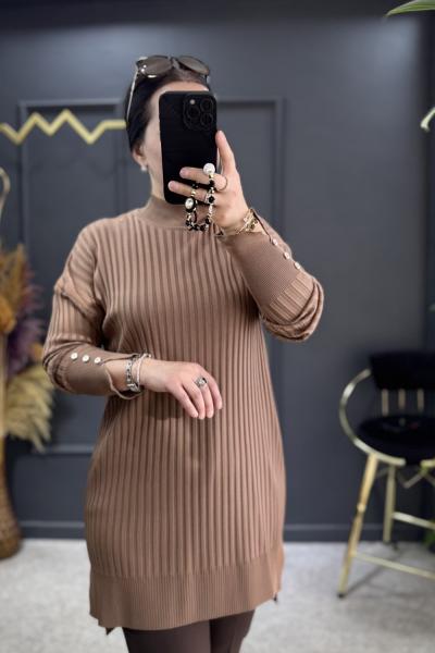 Liza merserize tunik Camel