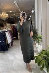 ARYA 3525 MERSERİZE ELBİSE Haki