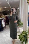 ARYA 3525 MERSERİZE ELBİSE Haki