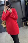 GÜL MERSERİZE TUNİK Kırmızı