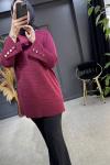 GÜL MERSERİZE TUNİK Bordo
