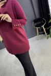 GÜL MERSERİZE TUNİK Bordo