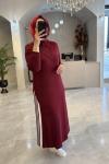 Realite elbise Bordo
