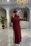 Realite elbise Bordo