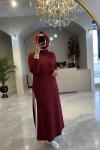 Realite elbise Bordo