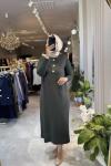 SAHRA 3533 MERSERİZE ELBİSE Haki