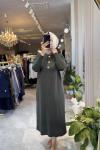 SAHRA 3533 MERSERİZE ELBİSE Haki