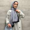 030 - Ladure Kolaj Desen Şal Gri Siyah