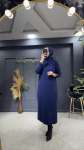 ASLI MERSERİZE ELBİSE (2883)  Lacivert