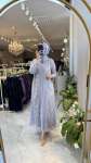 FİRUZE ABAYA ELBİSE TAKIM Gri