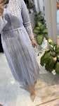 FİRUZE ABAYA ELBİSE TAKIM Gri